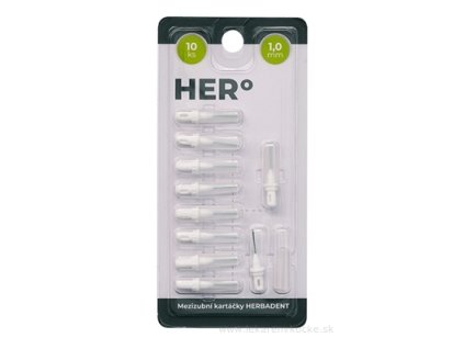 HERBADENT HERO ELECTRA medzizubné kefky 1,0 mm biele – náhradné nadstavce, balenie 10 ks
