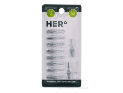 HERBADENT HERO ELECTRA medzizubné kefky 1,2 mm sivé – náhradné nadstavce, balenie 10 ks