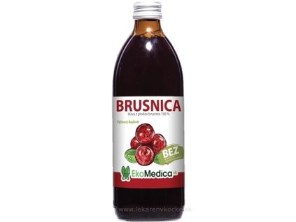 EkoMedica SK Brusnica – 100 % šťava z plodov brusnice 500 ml