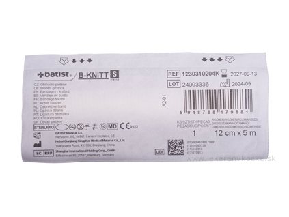 BATIST B-KNITT S – Pletený sterilný obväz 12 cm × 5 m (1 ks)