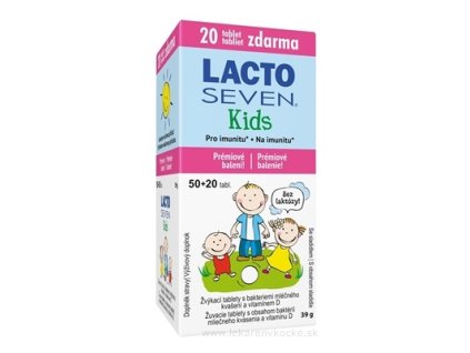 Vitabalans Lactoseven Kids – žuvacie tablety 50 + 20 zdarma (70 ks)