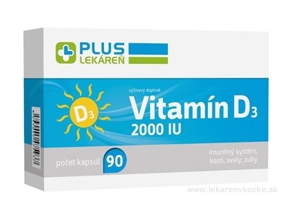 PLUS LEKÁREŇ Vitamín D3 2000 I.U. 90 ks