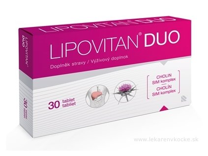 Lipovitan Duo 30 tabliet – podpora pečene s cholínom, SIM komplexom a vitamínmi B + E