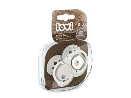 Lovi silikon dynamický Buddy Bear 0-3mes, 2ks