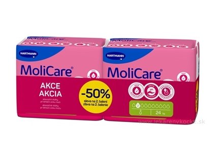 MoliCare Premium Lady 2 kvapky DUOPACK – Inkontinenčné vložky pre ženy (2x12 ks)
