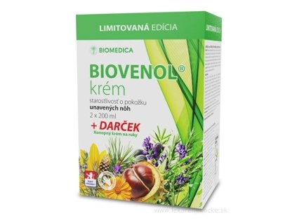 BIOMEDICA BIOVENOL krém na nohy 2x200 ml + darček Konopný krém na ruky 100 ml, 1set