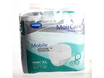 MOLICARE Premium mobile 5 kvapiek XL zelené plienkové nohavičky naťahovacie 14 ks