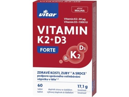 VITAR VITAMIN K2 + D3 FORTE 60 ks