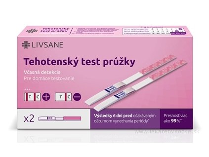 Livsane Tehotenský test prúžky včasná detekcia 2 ks