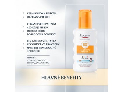 Eucerin SUN SENSITIVE PROTECT SPF 50+ Detský sprej 200 ml