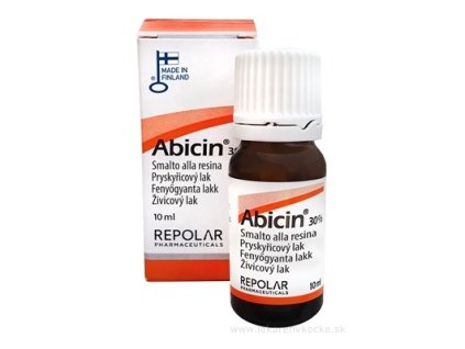 Repolar Abicin 30 % pryskyřicový lak na nechty 10 ml liečba mykózy nechtov