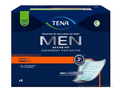 TENA Men Level 3 – inkontinenčné vložky pre mužov, 8 ks na silný únik moču