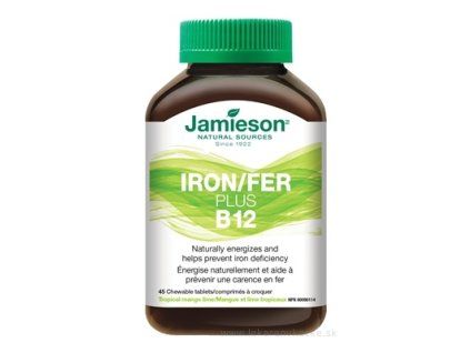 Jamieson Železo plus B12 cucavé tablety 45tbl.