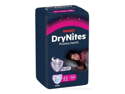 HUGGIES DryNites medium pro dívky 4-7 let 10 kusů