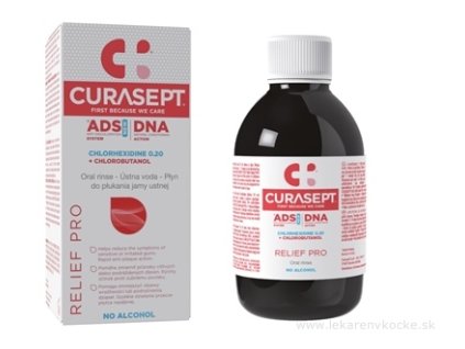 CURASEPT ADS DNA RELIEF PRO ústna voda s chlórhexidínom 0,20 % + chlórbutanol 200 ml