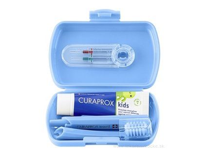 Curaprox Kids cestovný set modrý 10 ml