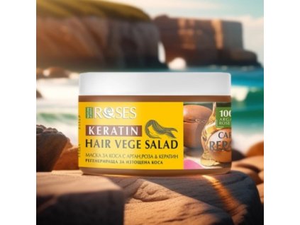 Regeneračná maska na vlasy VEGE SALAD a argánom, ružou a keratínom 350 ml