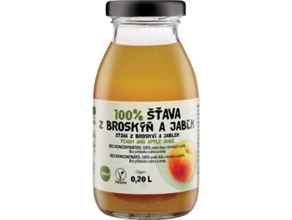 zdravo 100% ŠŤAVA Z BROSKÝŇ A JABĹK 200 ml