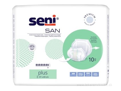Seni San Plus plienky pre inkont. 37x69cm, savosť 2800ml 10 ks