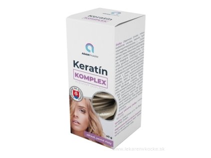 Adampharm Keratín Komplex – výživa pre vlasy, nechty a pokožku s biotínom, zinkom, železom a rastlinnými extraktmi, 60 kapsúl