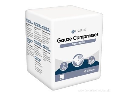 LIVSANE Gázové kompresy nesterilné 10 x 10 cm 100 ks