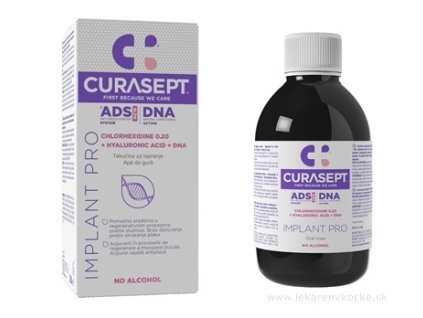 CURASEPT ADS DNA IMPLANT PRO ústna voda s chlórhexidínom 0,20 % + kyselina hyalurónová 200 ml