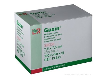GAZIN KOMPRESY GÁZOVÉ NESTERILNÉ 7,5x7,5 cm 100 ks