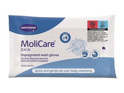 MoliCare SKIN Napustené umývacie rukavice 8 ks