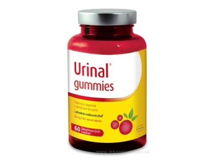 Urinal gummies želatínové tablety brusnice malina 60ks