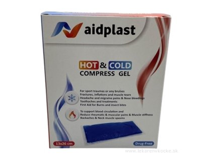 Aidplast Kompresný gélový obklad - teplý, studený (13 x 26 cm) 1 gélový vankúšik
