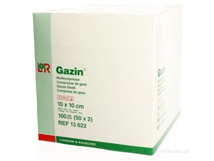 GAZIN KOMPRESY GÁZOVÉ STERILNÉ 10X10 CM 8-VRSTVOVÉ, 50x2ks
