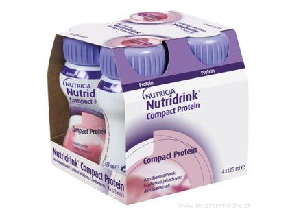 Nutridrink Compact Protein 4x125 ml s jahodovou príchuťou