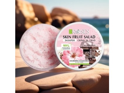 Cukrový peeling jogurt, ružová voda a čokoláda FRUIT SALAD 200 ml - 2v1