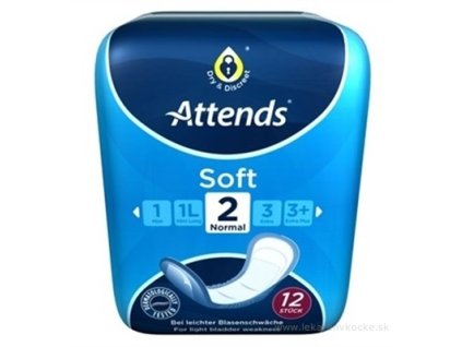 ATTENDS Soft Normal 2 Dámske Inkontinenčné Vložky – 12 ks (savosť 449 ml, dĺžka 26,5 cm)