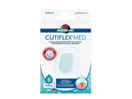 Master Aid Cutiflex Med Transparentné sterilné vodeodolné krytie na rany 7x5cm 5ks