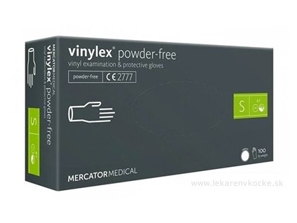 Mercator vinylové rukavice S – nesterilné, nepudrované, 100 ks, transparentné