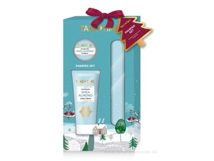 Take Time Darčekový set Shea Almond – krém na ruky 50 ml + balzam na pery 7 g + pilník na nechty