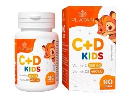PLATAN Vitamín C + D KIDS 90 ks