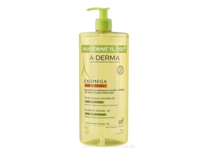 A-DERMA Exomega Control – zvláčňujúci sprchový olej pre suchú a atopickú pokožku 1000 ml (Maxi balenie)