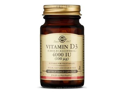Solgar Vitamín D3 4000 IU – kapsuly, 60 ks