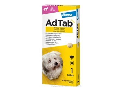 AdTab pre psy 112 mg žuvacie tablety pre psy 2,5–5,5 kg 1 tableta