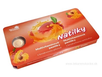 Natilky multivitamínové pastilky broskyňa 12ks