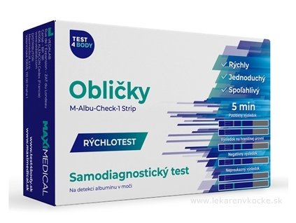TEST4BODY rýchlotest obličky domáci test albumín moč výsledok do 10 minút