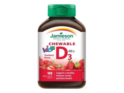 JAMIESON VITAMÍN D3 KIDS 400 IU jahoda 100 ks