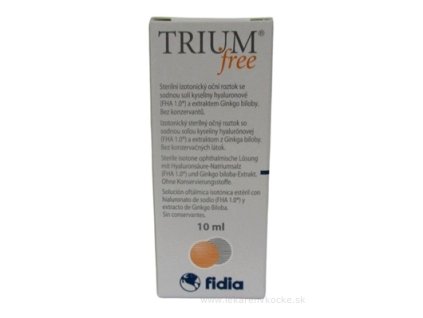 TRIUM free očné kvapky s obsahom kyseliny hyaluronóvej a extraktu z Ginko biloby (inov. 2022) 1x10 ml