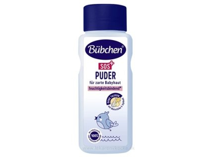 Bubchen SOS+ Púder proti začervenaniu s kukuričným škrobom a jojobovým olejom 80 g detský púder