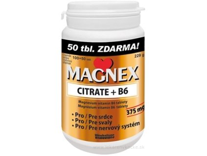 Vitabalans MAGNEX CITRATE + B6 tbl 100+50 zdarma (150 ks)