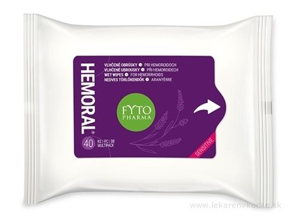 Fyto Hemoral Vlhčené obrúsky pri hemoroidoch 40 vlhkých utierok