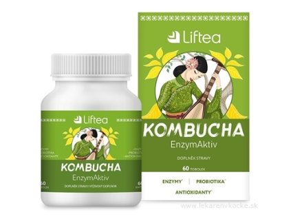 Liftea Kombucha EnzymAktiv cps 60 ks – probiotiká, enzýmy, bromelaín