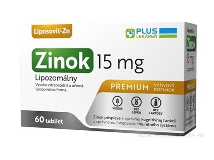 PLUS LEKÁREŇ Lipozomálny zinok 15 mg 60 ks